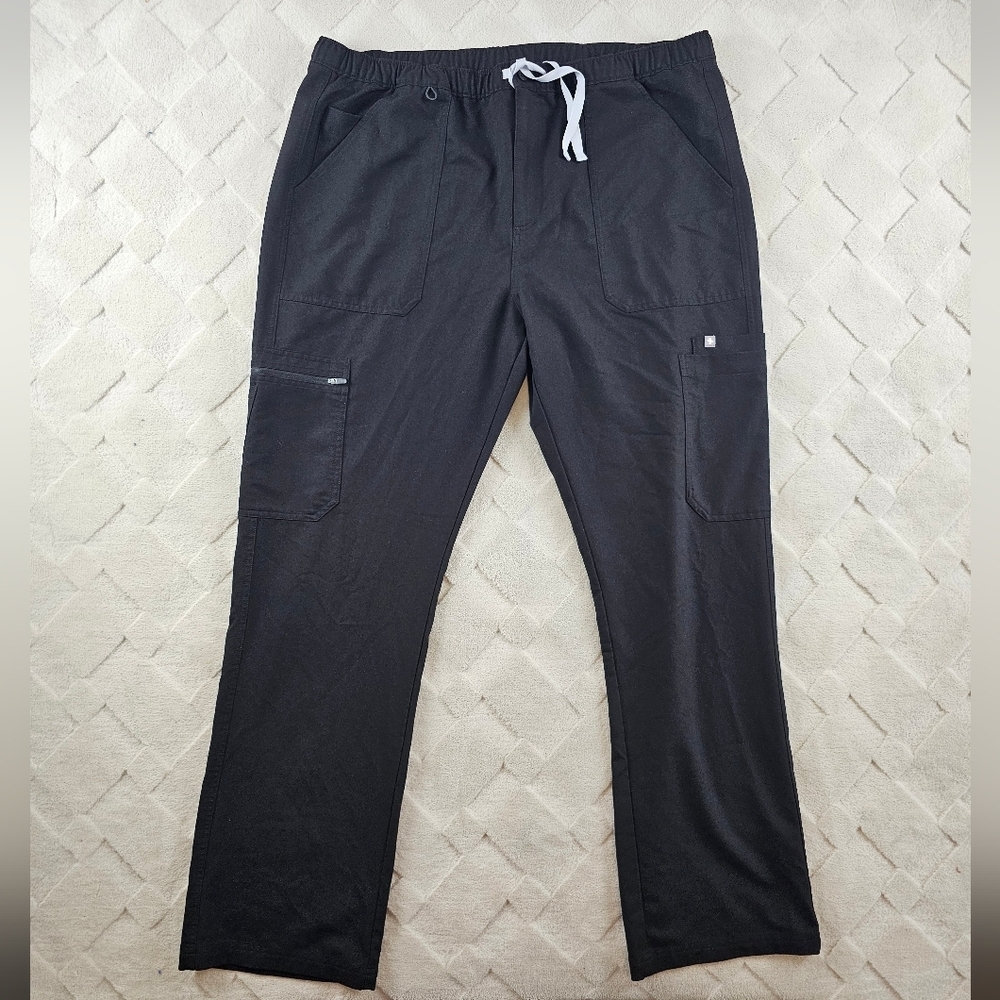 Figs Cairo Cargo Scrub Pants Mens 2XL Black Medical Nurse Wear